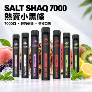 鯊克 SALT SHAQ 小黑條 7000口 拋棄式電子煙